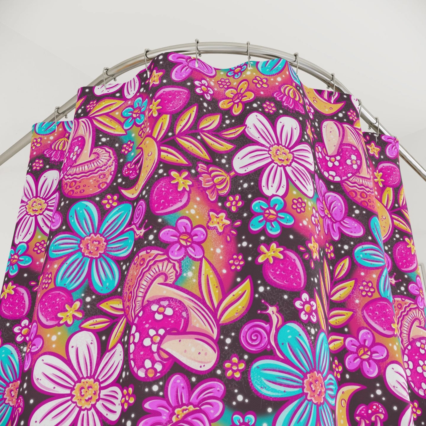 Personalized Pink Boho Shower Curtain